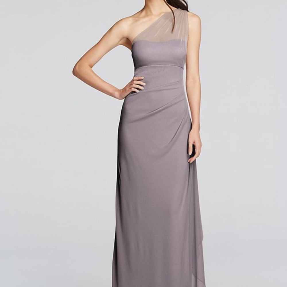 David’s Bridal OneShoulder Bridesmaid Dress F19074